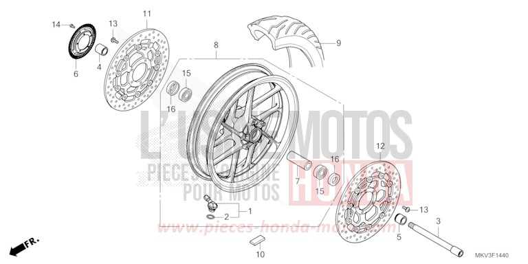 VORDERRAD von Forza 750 MAT BALLISTIC BLACK METALLIC (NHA86) von 2023